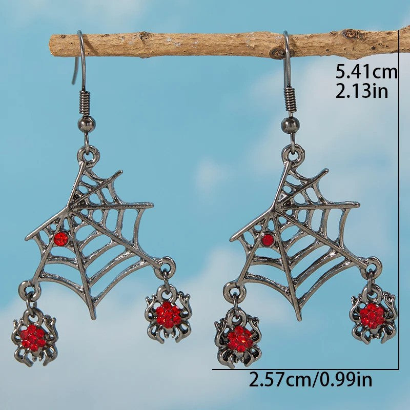 New Spider Earrings Halloween Exaggerated Dark Style Personality Funny Earrings