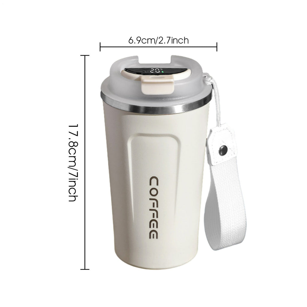 510ml Stainless Steel Vacuum Coffee Mug Thermos  Digital Temperature Display