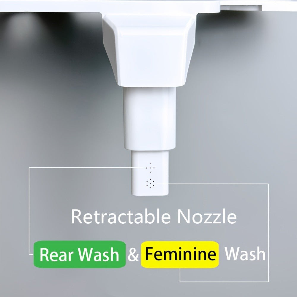 Bidet Toilet Seat Attachment Self Cleaning Dual Nozzle Bathroom Water Spray