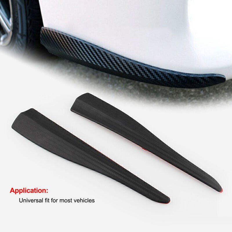 2X Car Carbon Fiber Anti-rub Strip Bumper Body Corner Protector Guard Trim