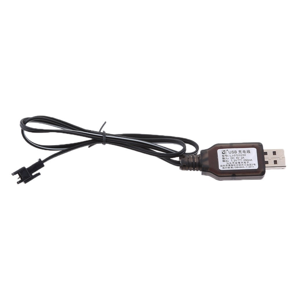 7.2V USB to SM 2Pin NI-MH NI-Cd Battery Fast Charger Cable for RC Drone Toys