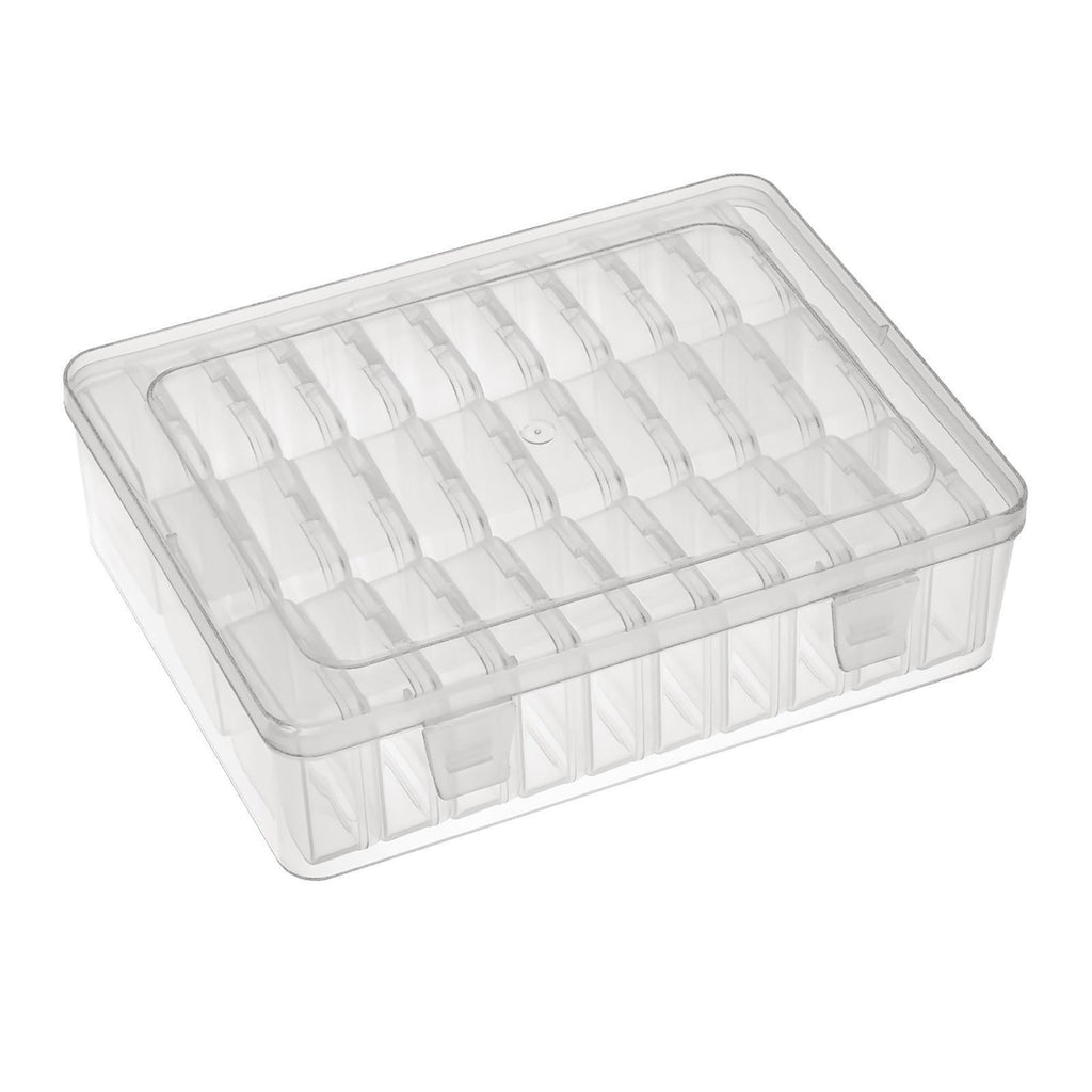 30 Compartments Clear Plastic Jewelry Storage Box Earring Organizer Case