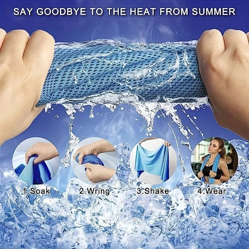 4PCS Cooling Towel Soft Breathable Sports Gym Yoga Fitness Running Outdoor Campi