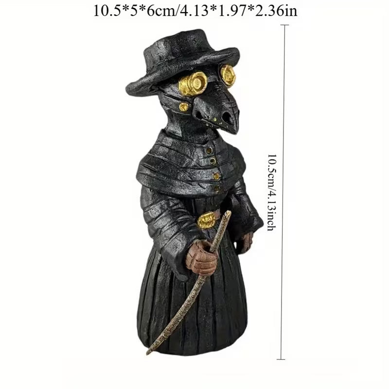 Plague Doctor Incense Burner Halloween Ornament Mr. Mini Crow Statue Home Decor