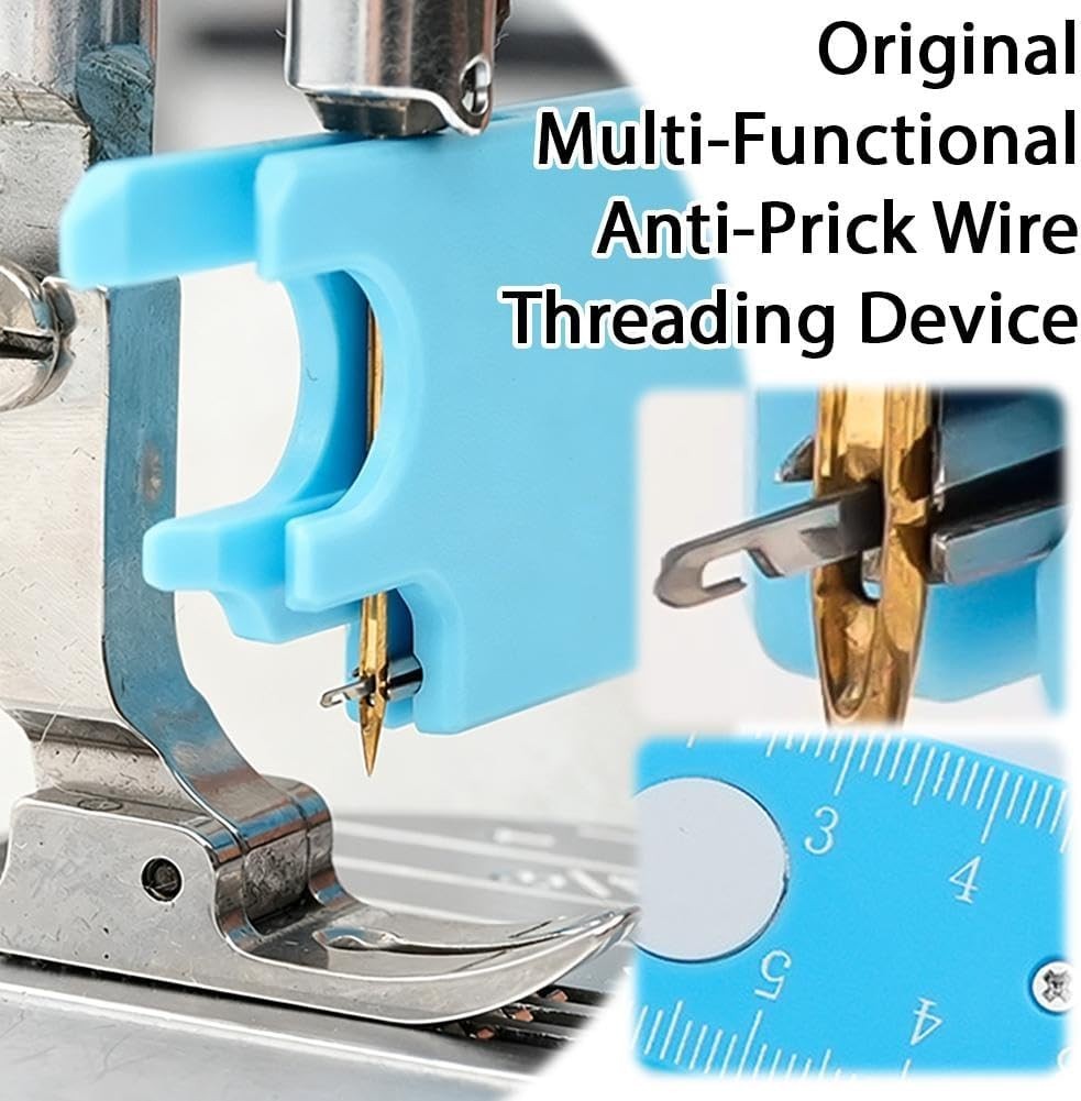 4-in-1 Needle Threader Magnetic Sewing Machine Tool with Magnifying Glass Ruler