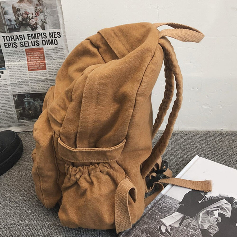 Boys Girls Retro Backpack Rucksack School College Travel Laptop Canvas Bag UK