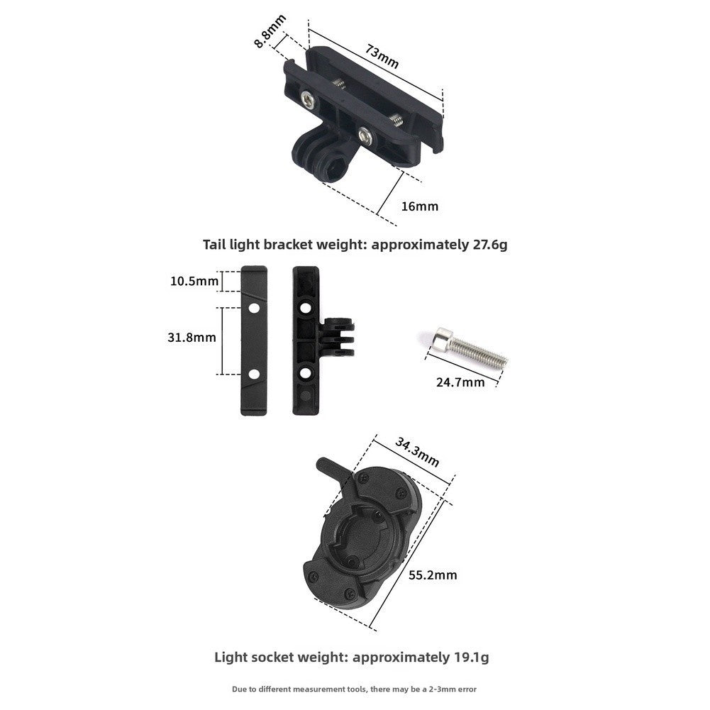 For Garmin Varia RCT715 Taillight Bike Saddle Mount with Shock Resistant Design