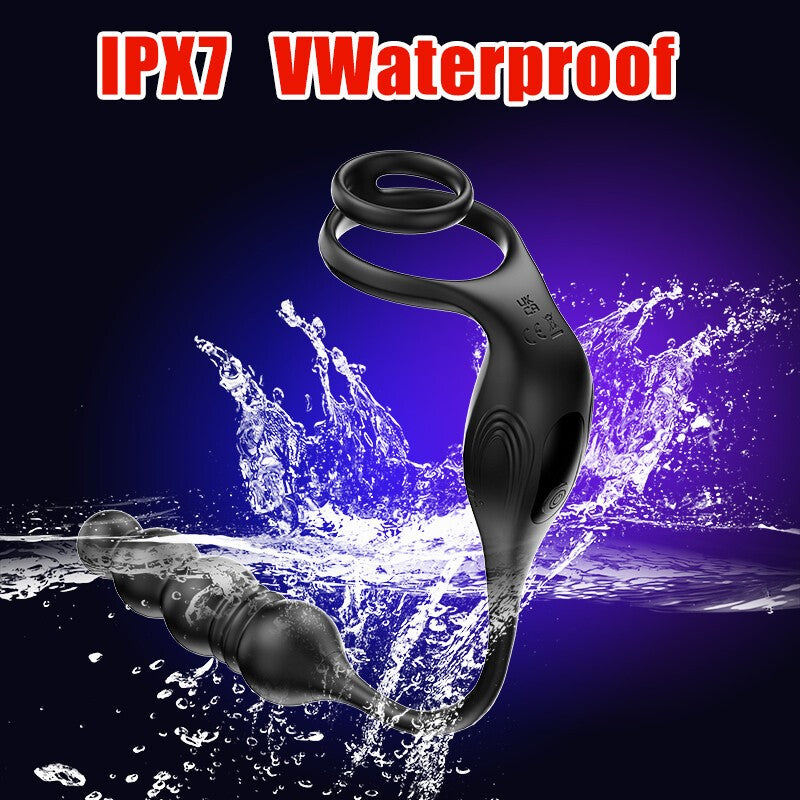 Men’s Anal Vibrator – Thrusting Prostate Massager Butt Plug Dildo Toy Lubricant
