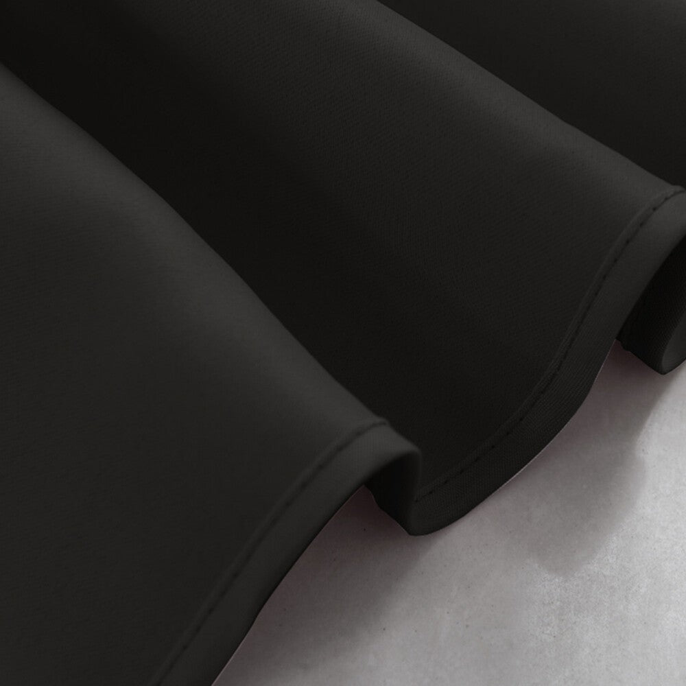 Polyester Short Curtains Black Color for Kitchen Living Room Window