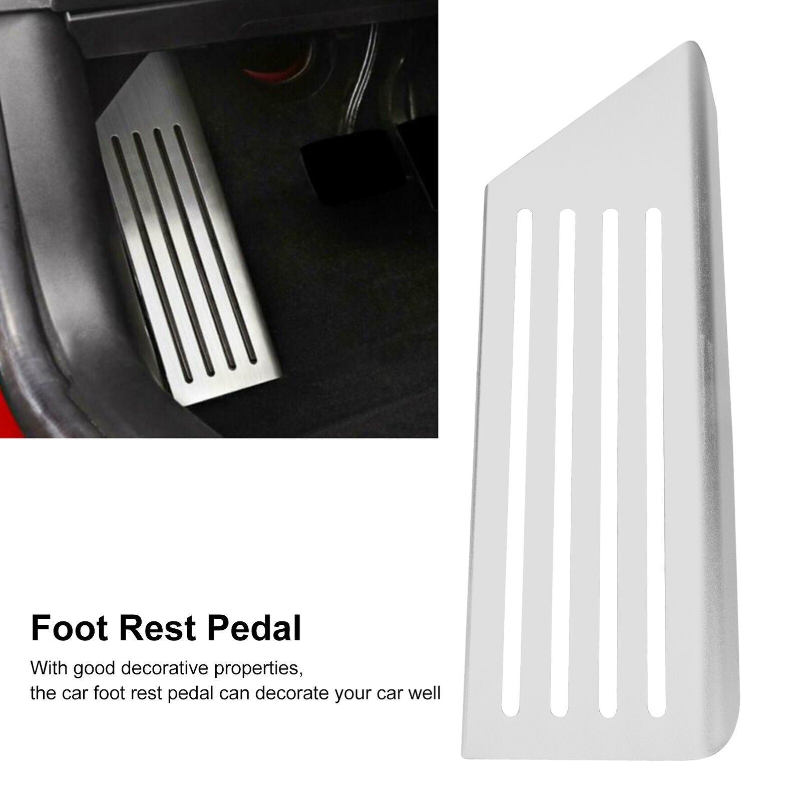 Car Foot Rest Pedal Car Footrest Plate Stainless Steel Car Footrest Pad