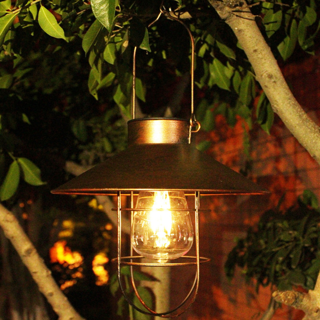 Solar Powered LED Hanging Lantern Lights Waterproof Outdoor Garden Lawn Lamp