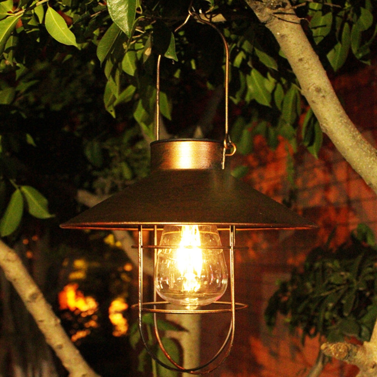 Solar Powered LED Hanging Lantern Lights Waterproof Outdoor Garden Lawn Lamp