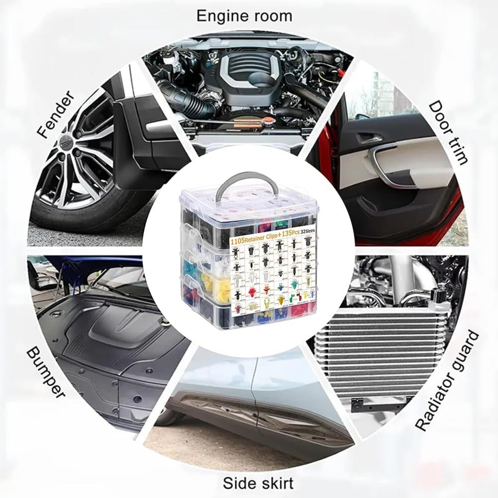 1240xCar Body Trim Clips Plastic Push Pin Rivet Screw Panel Fasteners UK