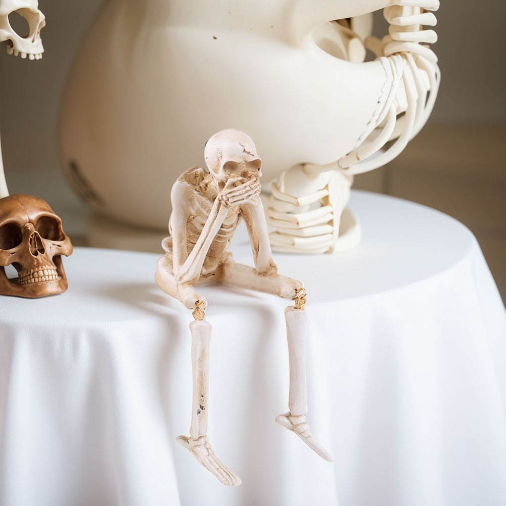 Halloween Resin Skeleton Figurine 'See No Evil, Hear No Evil, Speak No Evil'