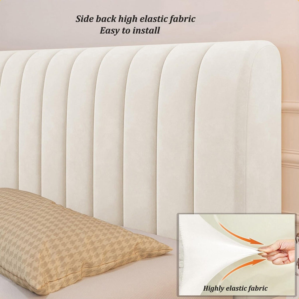 Thicken Padded Foam Headboard Cover Elastic Bed Backrest Protector For UK Beds