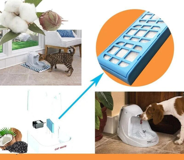 6Pcs Replacement Water Filter Cartridges Set for PET MATE Cat Mate Pet Fountains