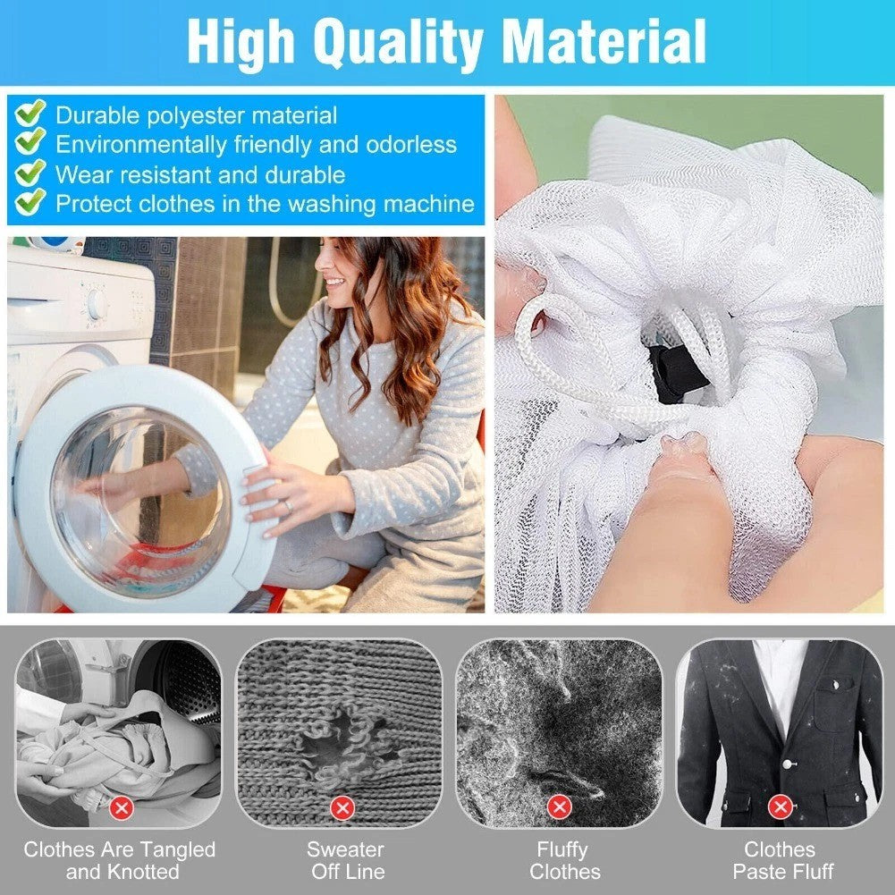 Large Mesh Laundry Wash Bags For Washing Machine Delicates Net Carry Washable UK