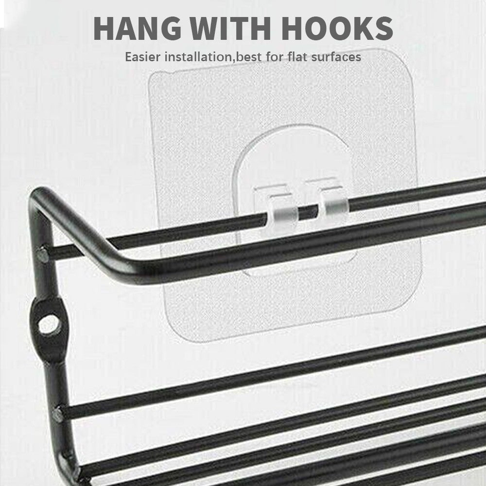 2PCS Spice Herb Jar Rack Holder For Kitchen Door Cupboard Storage Wall Mounted