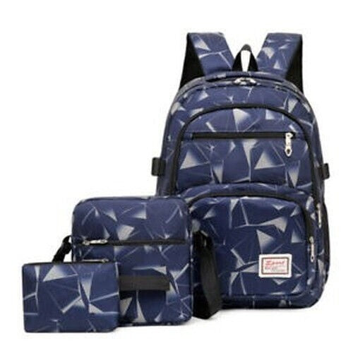 School Bag 3Pcs Set Large Camouflage Backpack Girls Boys Travel Rucksack Bag
