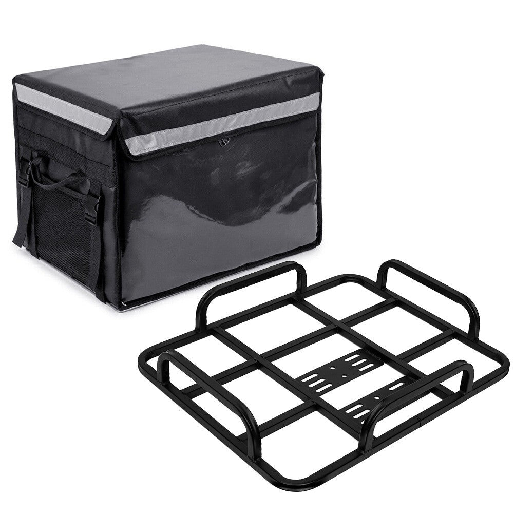 62L Food Delivery Bag + Rear Rack For Motorcycle Bike Food Delivery Drivers Kit.