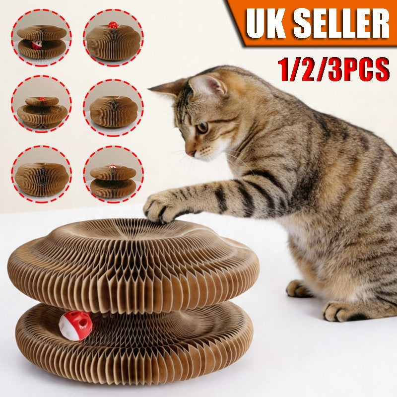 1-3 Pack Kitty Kurlz Cat Accordion Toy Magic Organ Cat Scratching Board Toy Ball