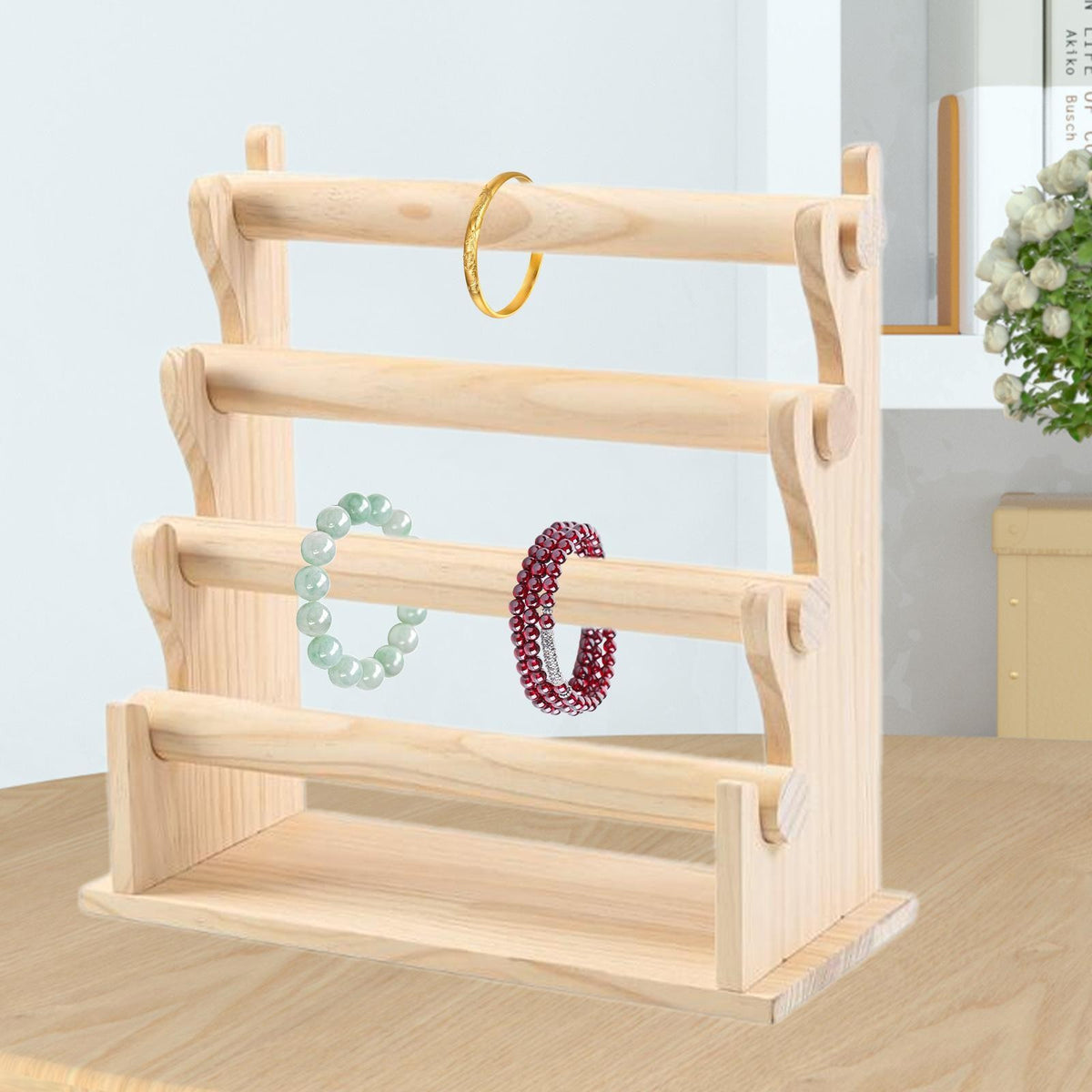 Hair Rope Display Organizer Bracelet Stand Wooden Bracelet Holder Bangles