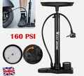 160psi MTB Road Bike Bicycle Tire Inflator Floor Pump Presta Schrader Valve UK