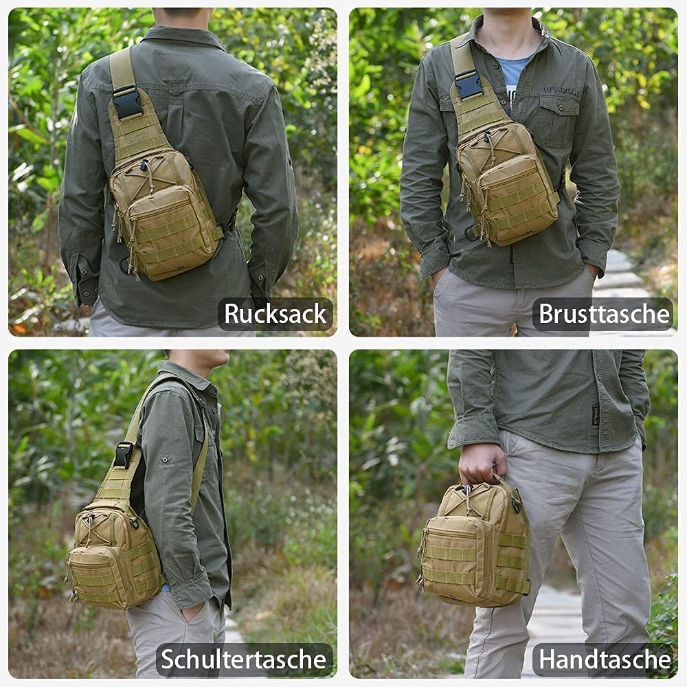 Outdoor Tactical Shoulder Bag Messenger Sling Chest Pack Military Molle Backpack
