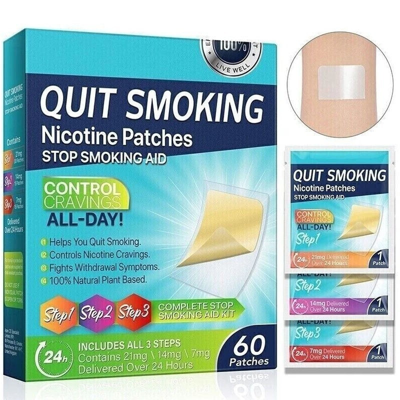 Nicotine Patches Stop Smoking Aid Steps 1 Through 3 to Quit Smoking Patches New
