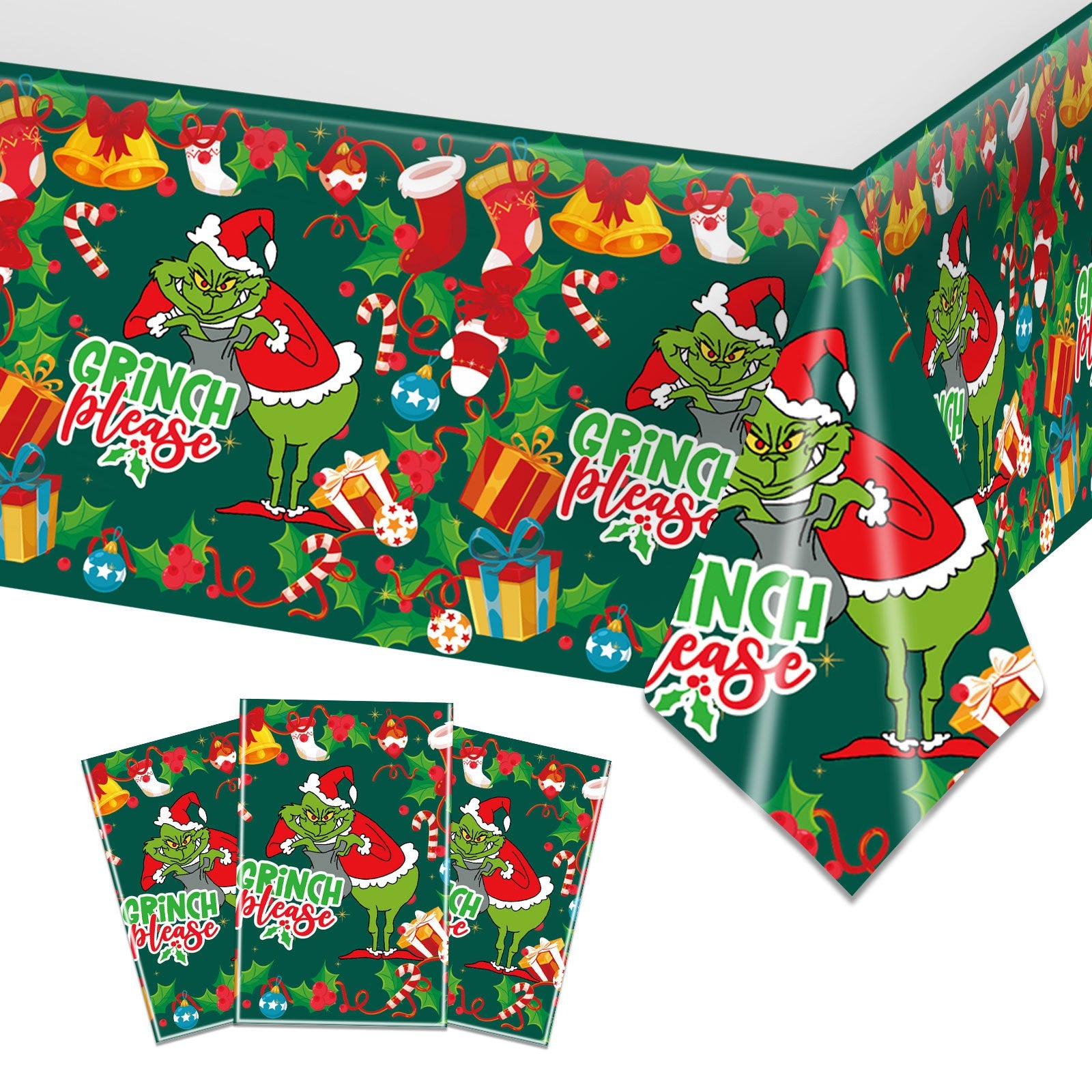 106Pcs Christmas Grinch Party Decorations Christmas Birthday Tableware Plates
