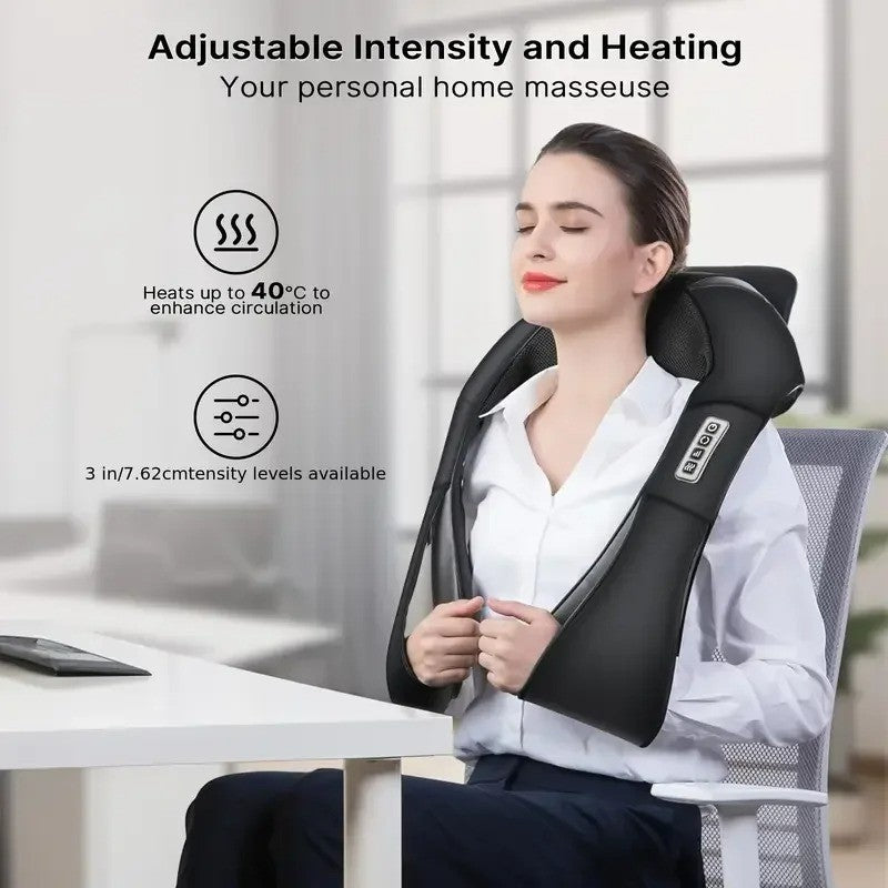🔥Neck & Shoulder Massager Heated Back Body Massager Deep Tissue Electric Pillow