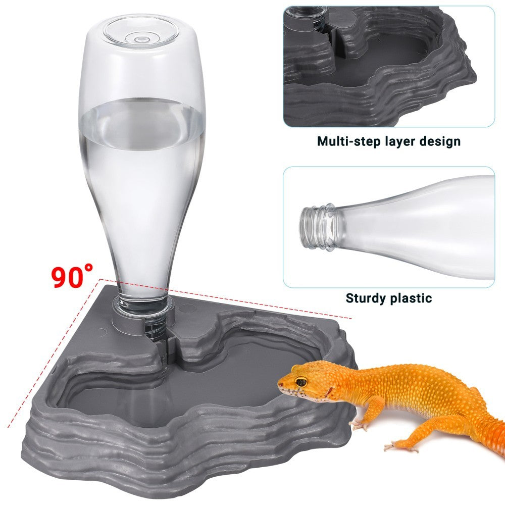 Tortoise Accessories Water Dish Reptile Drinker Terrarium Accessory Dripper