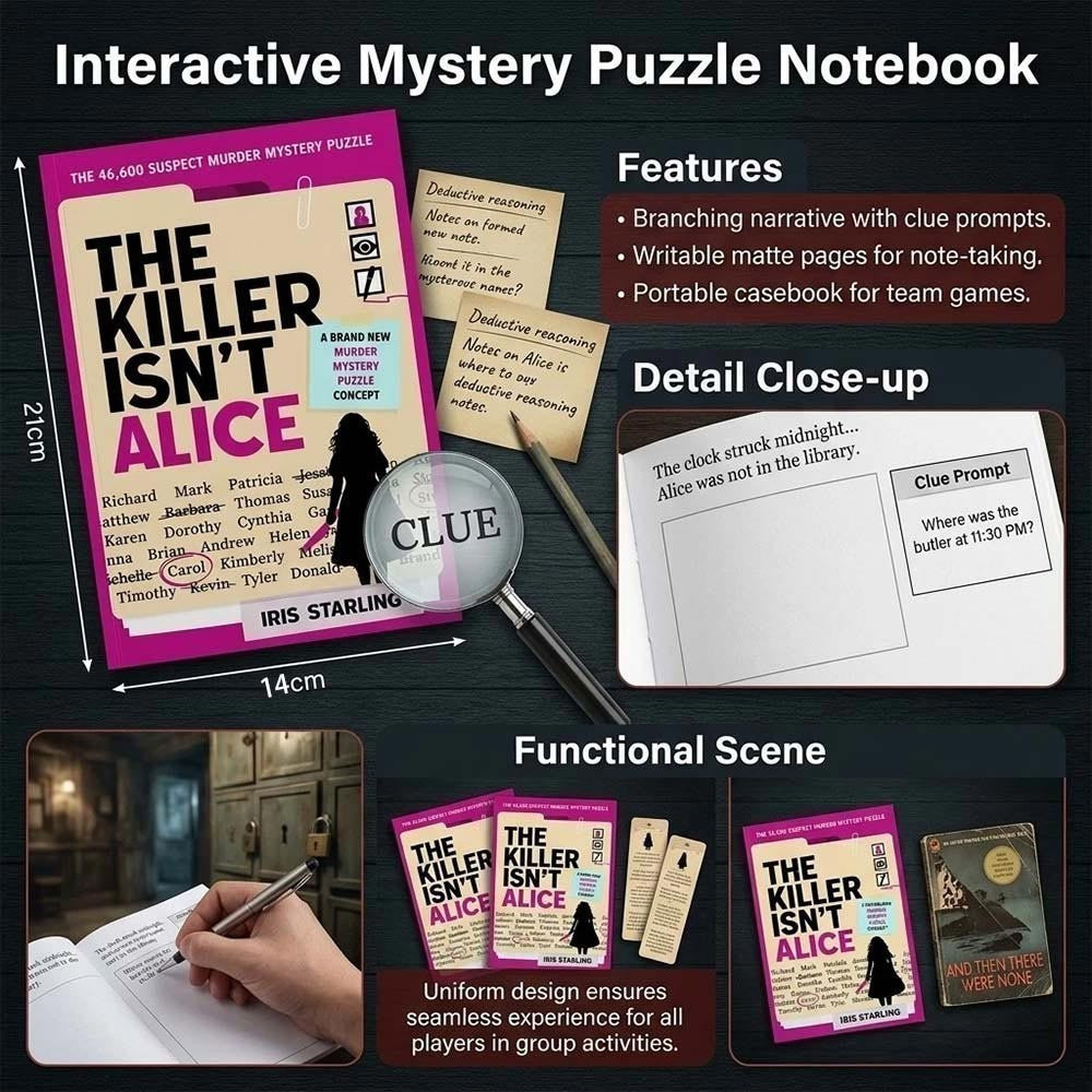 NEW The Killer Isn't Alice: the 46,600 Suspects 18 Clues Murder Mystery Puzzle*