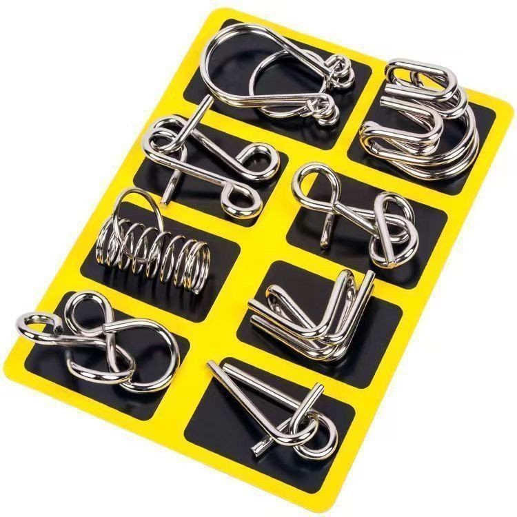 24 Pcs Metal Wire Puzzle Logic Brain Teaser Set, Classical Mini Metal Puzzle