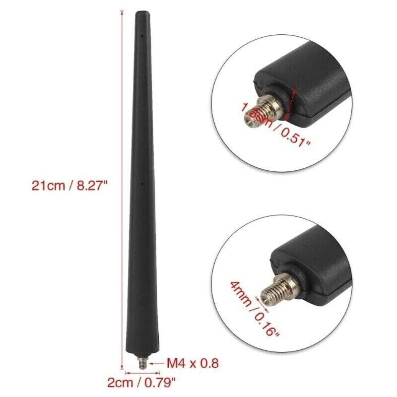 For Fiat 500 2012-2019 Flat Type Short Antenna Aerial Mast 21cm Black 51910790