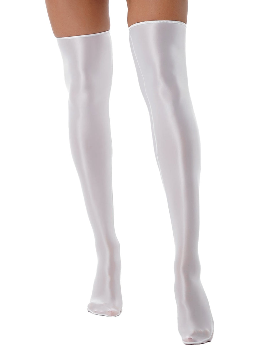 1 Pair Womens Oil Shiny Stockings Stretchy Footed Thigh High Stockings Lingerie