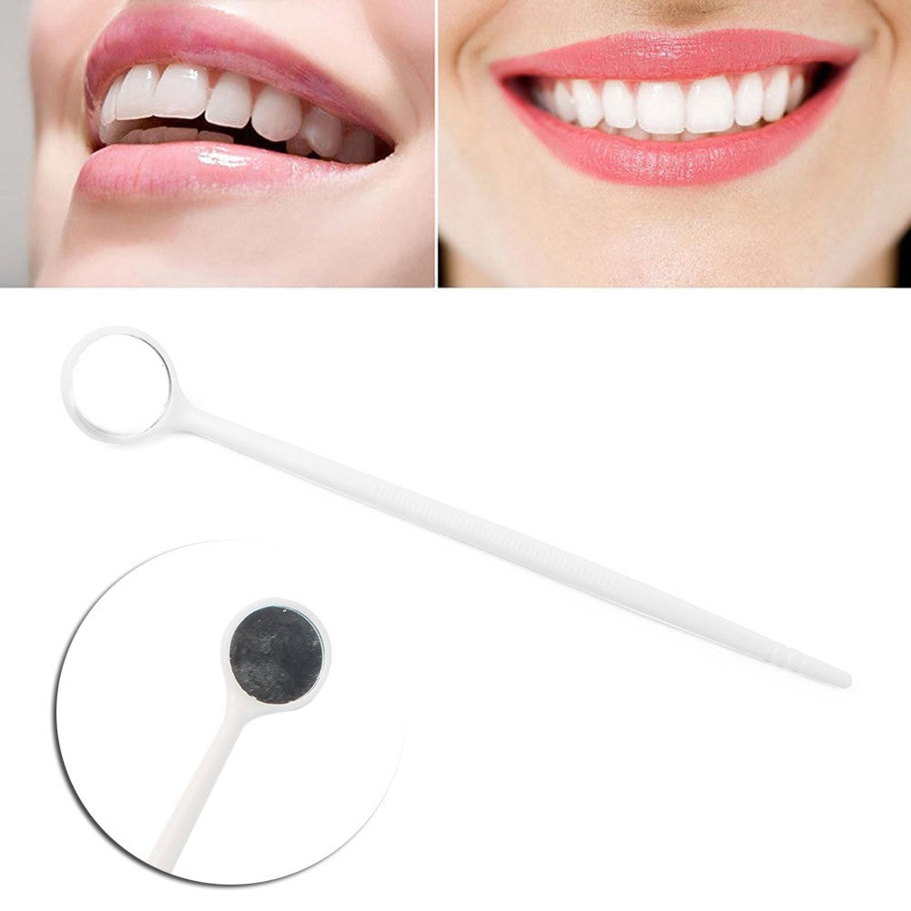 100PCS Disposable Plastic Dental Mouth Glass Mirror Dental Reflector Tool White