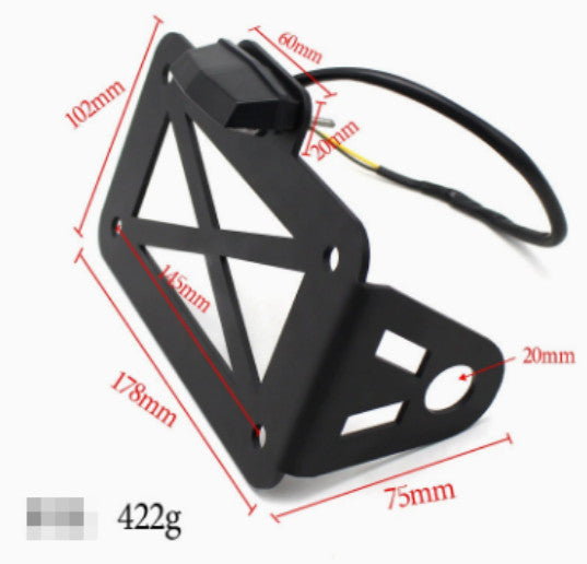 Motorcycle Left Side Mount Number License Plate Holder Bracket Light .*