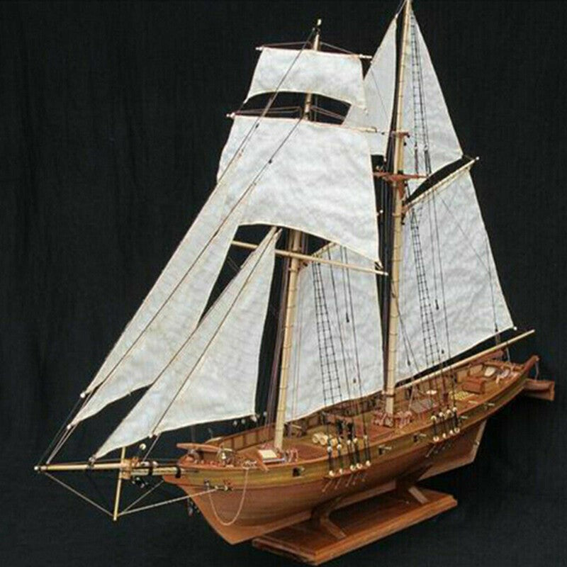 1:100 Halcon Wooden Sailing Boat Model DIY Kit Ship Assembly Decoration