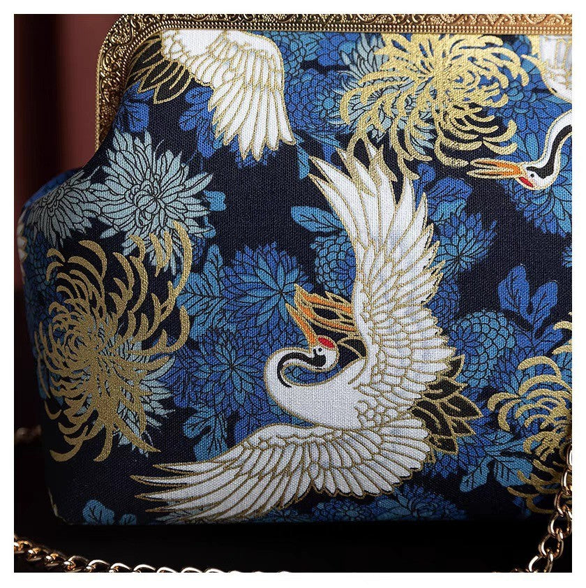 Retro Shoulder Chain Messenger Clutch Embroidered Jacquard Women's Evening Bags