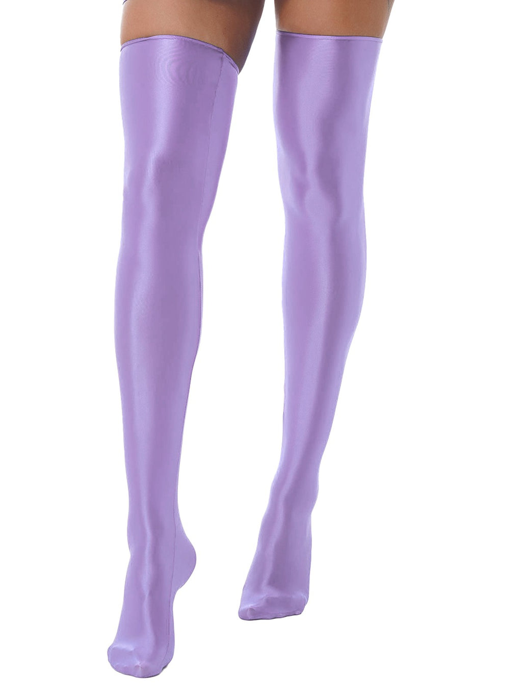 1 Pair Womens Oil Shiny Stockings Stretchy Footed Thigh High Stockings Lingerie