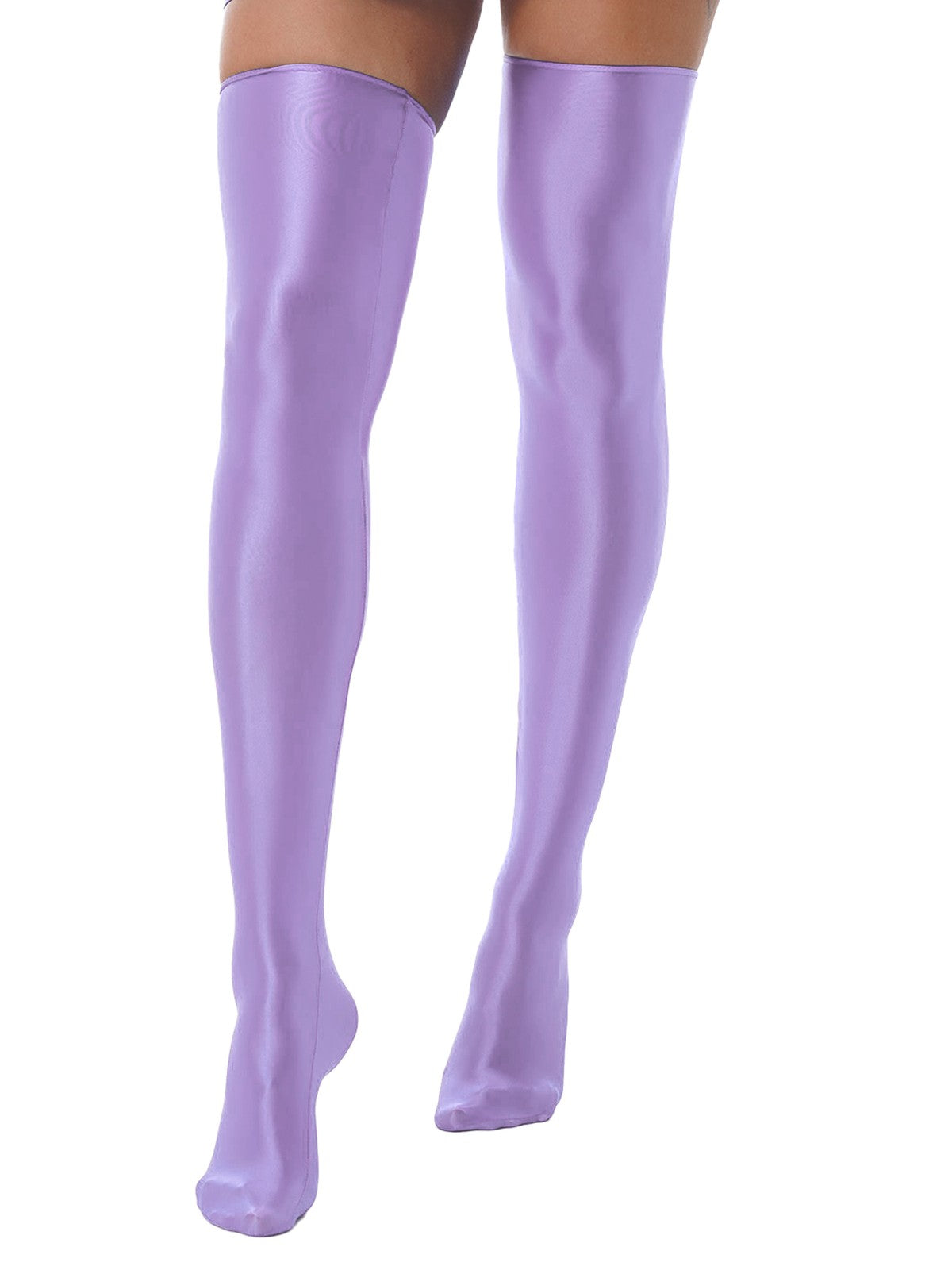 1 Pair Womens Oil Shiny Stockings Stretchy Footed Thigh High Stockings Lingerie