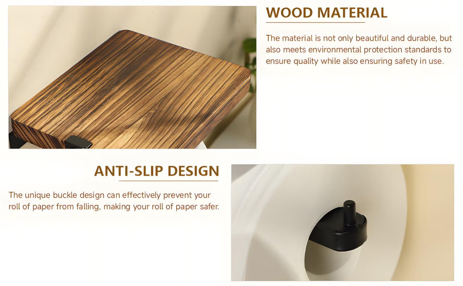 Toilet Roll Holder Toilet Paper Holder Wall Mounted with Shelves for Storage UK