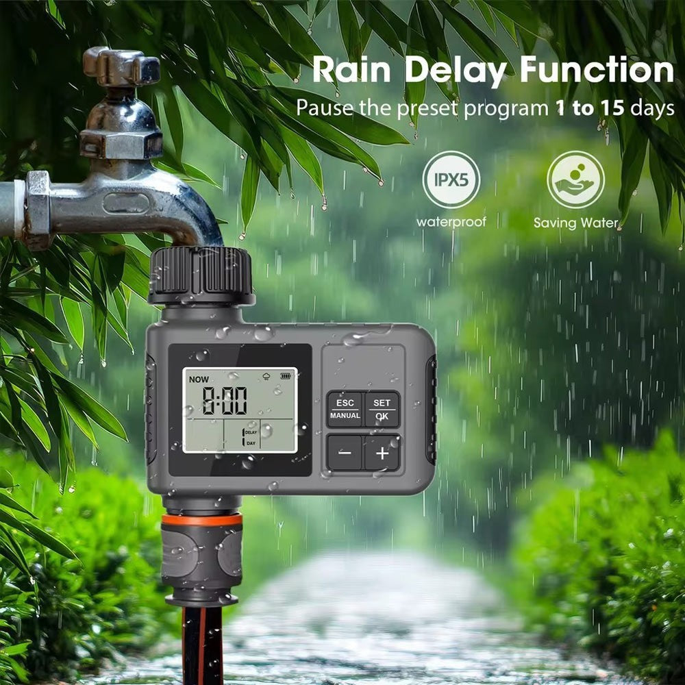 Automatic Water Timer Irrigation Watering System Sprinkler Garden Programmer Set