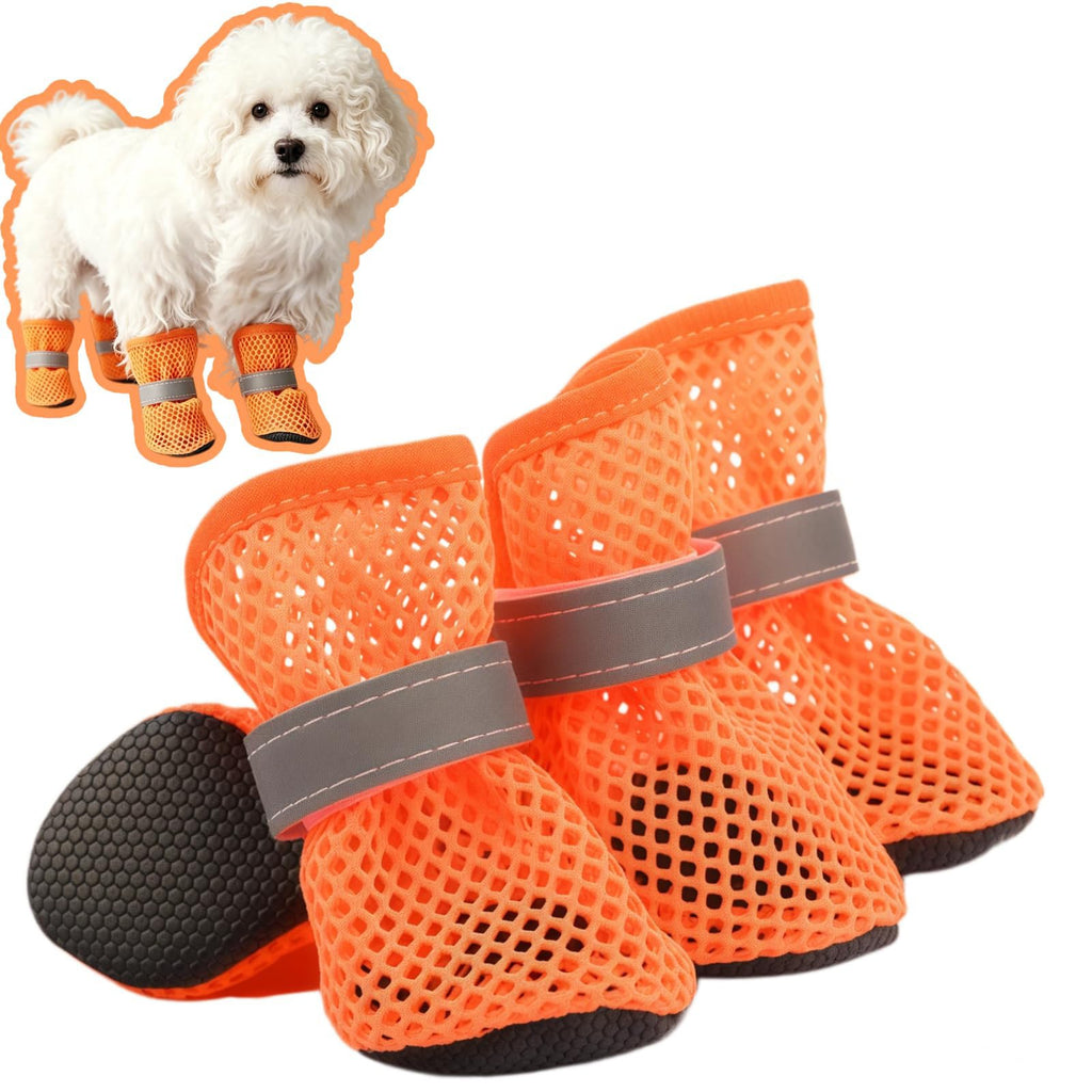 Small Dog Shoes For Hot Pavement, Breathable Summer Dog Boots With Mesh,...
