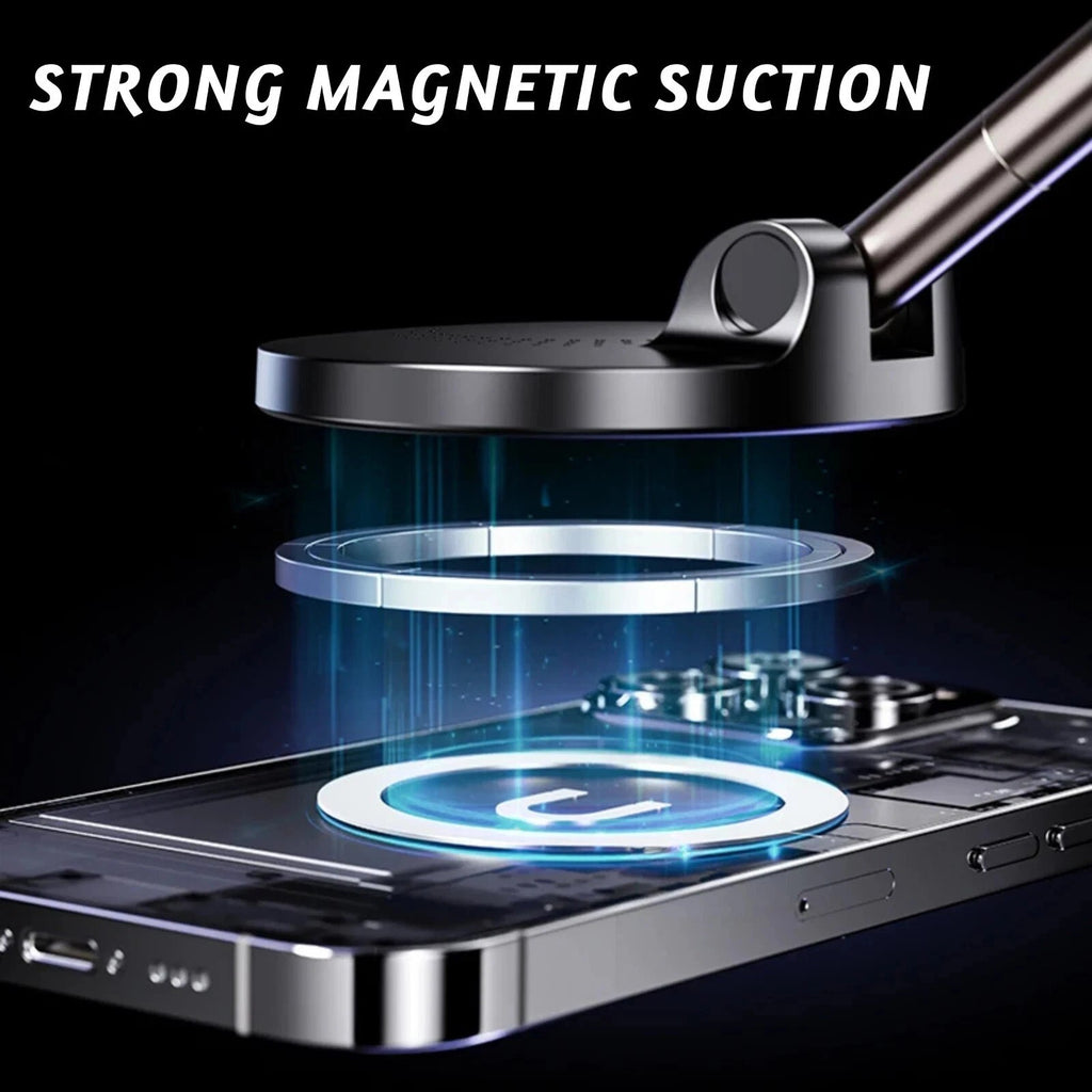 15W Magnetic Wireless Car Phone Holder Fast Charger with Suction Mount Base