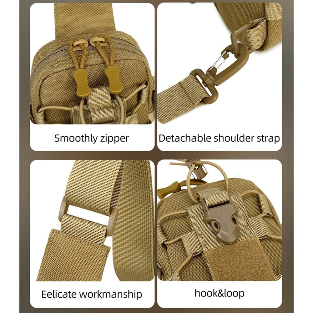 Tactical Sling Chest Bag Water Bottle Pouch Phone Shoulder Backpack for Outdoor