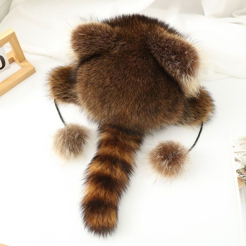 Lady Warm Long Furry Hat Trapper Hat Faux Fur Outdoor Ski Hat Ear Flap Winter UK