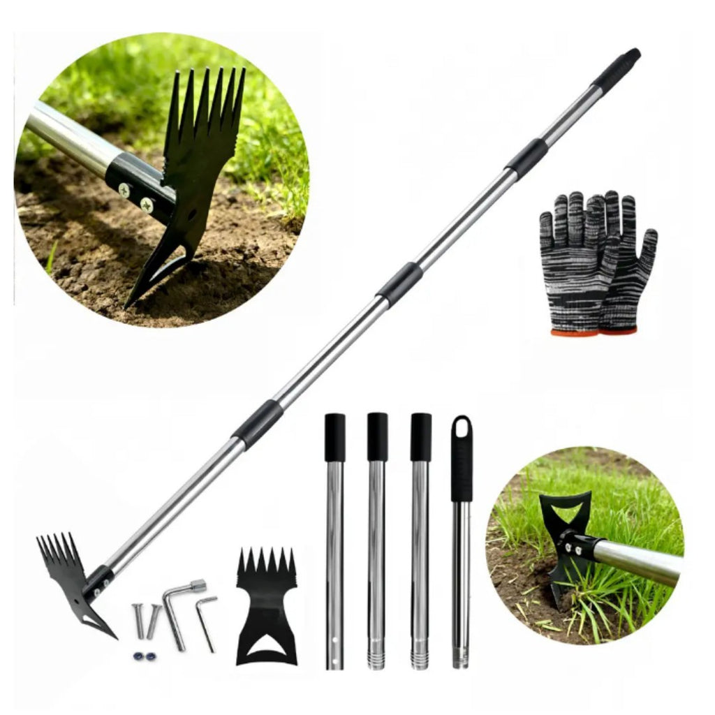 Stand Up Weeder Hand Tool Long Handle Garden Weed Puller With Claw Root Remover
