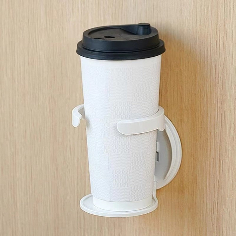 Portable Durable Wall-Mounted Cup Holder Foldable Self-Adhesive Drink Holder
